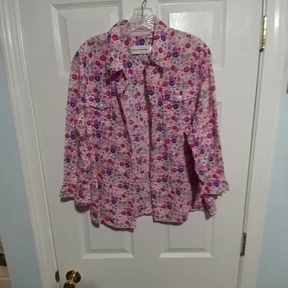 ⛄ Alfred Dunner floral button up Sz 18